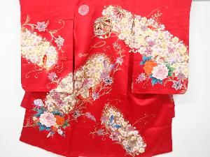 毬に蝶・草花模様子供着物